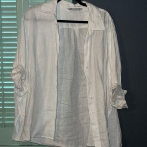 Zara white Xxl button down shirt